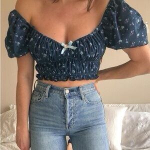 For Love And Lemons Lola Pointelle Crop Too